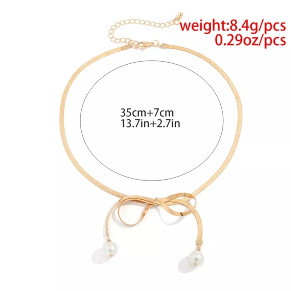 Silver Bow Tie Necklace - Picture 2 of 2